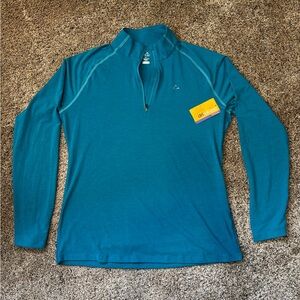 NWT Paradox Merino DriBlend Teal Zip Pullover
